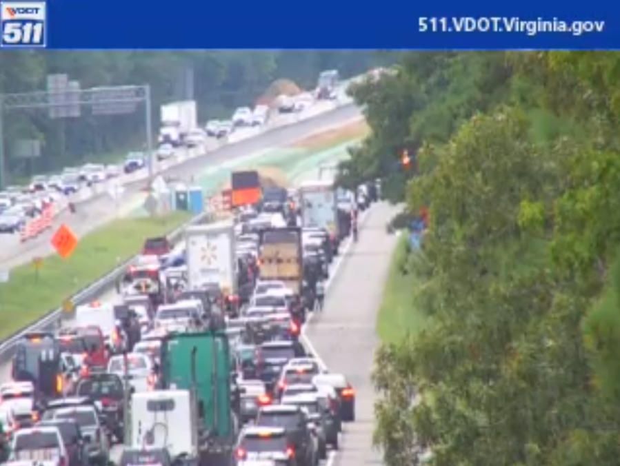 Traffic diverted off of I-64 westbound following York County crash