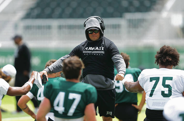 UH Warriors simulate Stanford field conditions at ‘Iolani practice