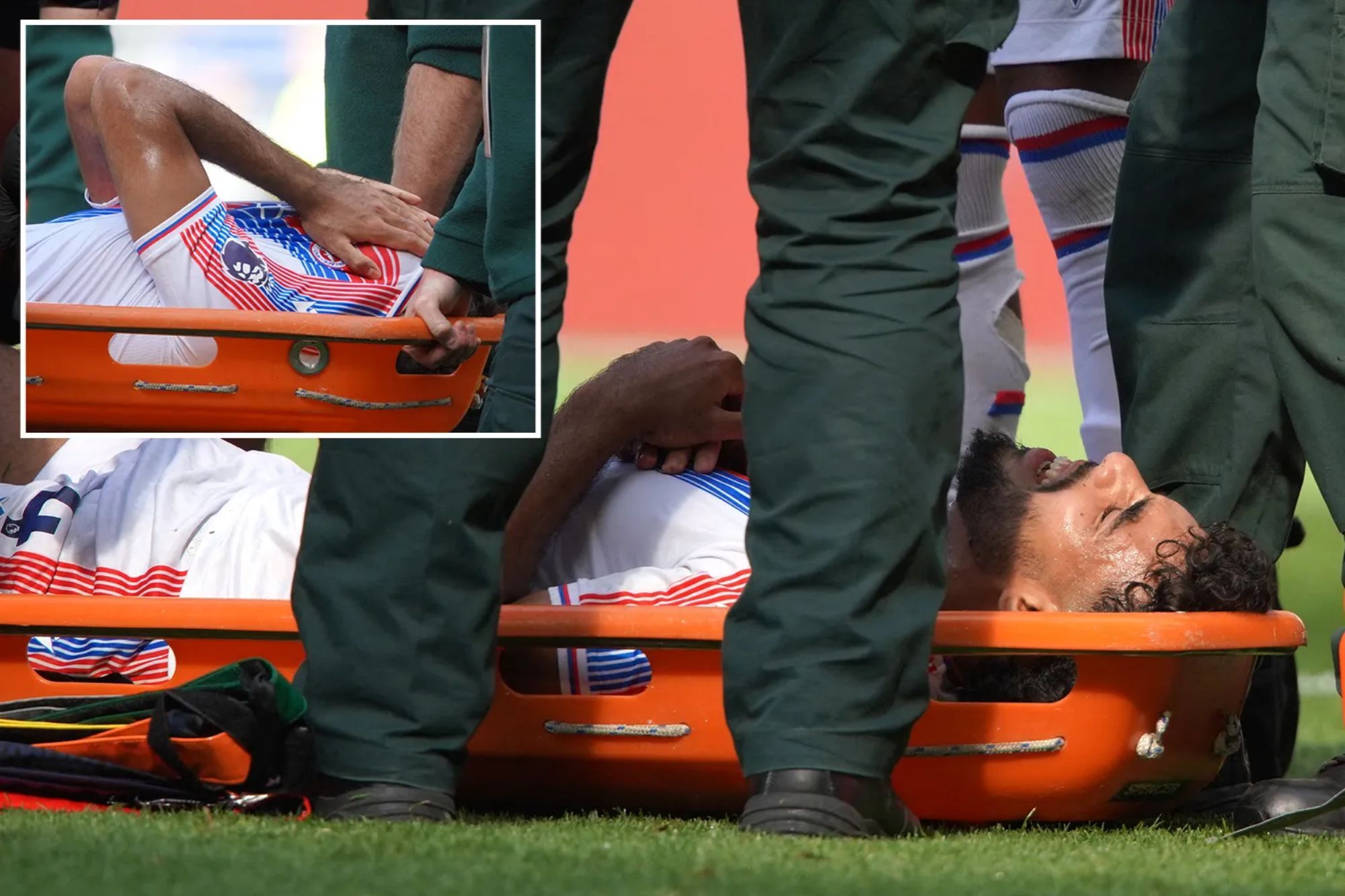 Chadi Riad devastated as he’s stretchered off following horror injury just a year after missing 430 DAYS with ACL tear