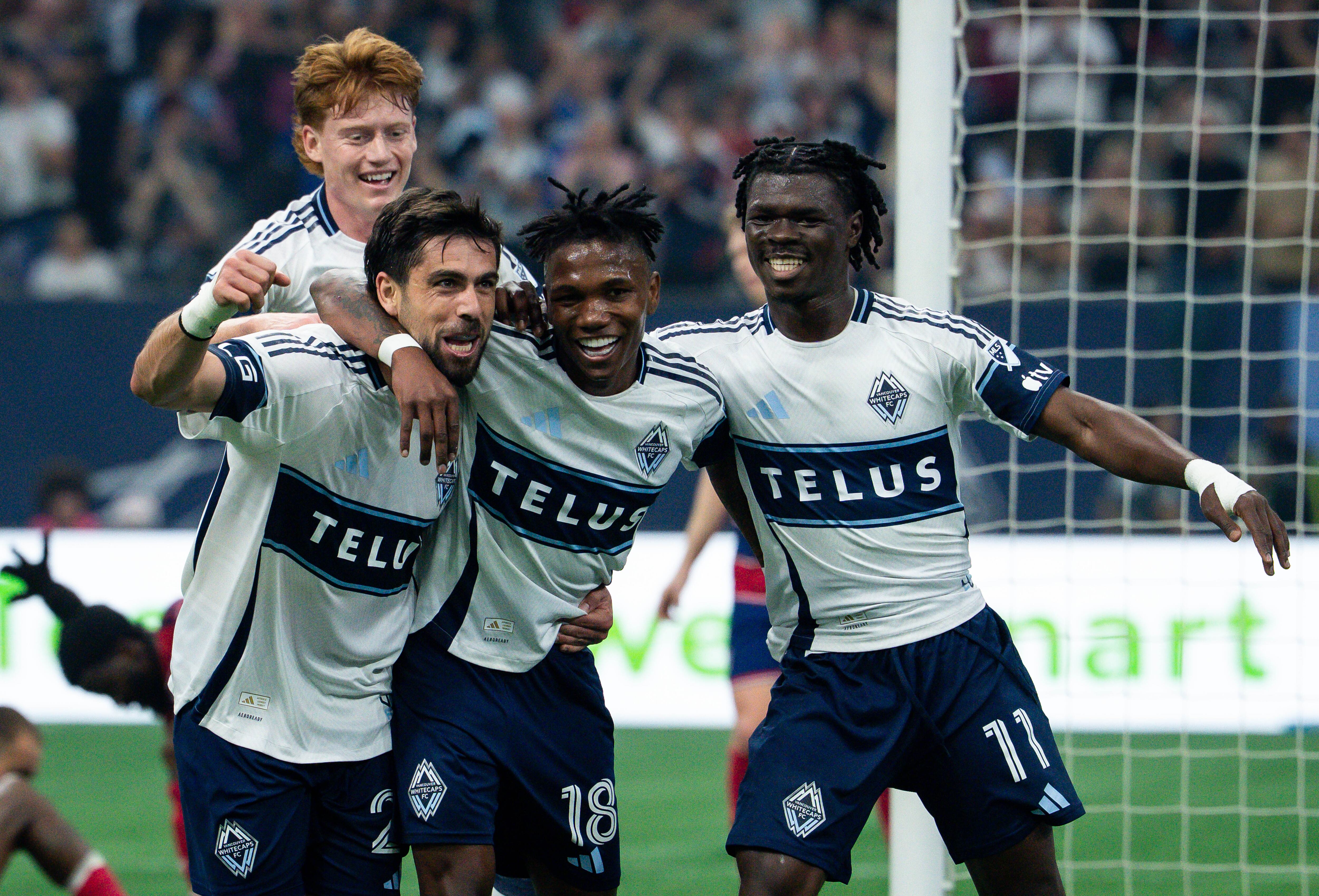 Brian White scores 2 goals, Whitecaps beat Dallas 5-0